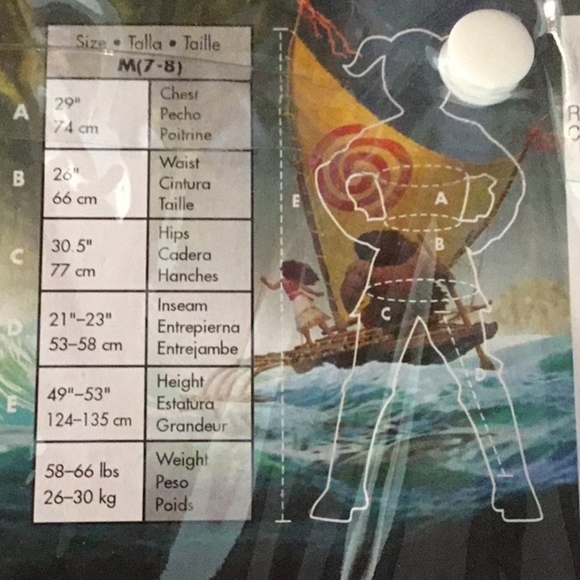 Halloween Moana Costume NWT Medium 7-8 - Picture 8 of 8